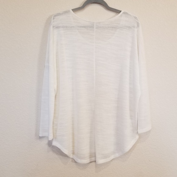 Olive & Oak white knit top dolman sleeves size XL - Picture 5 of 6